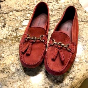 Saks Fifth Avenue burgundy driving loafers size 8